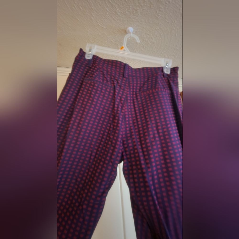Brand new ModCloth dress pants, women's size medium / 4, maroon & blue